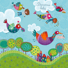 Oiseaux en fête pour l'arrivée de bébé